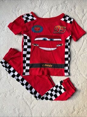 5T Red Lighting McQueen Pajama Set with Racing Car Print, Used